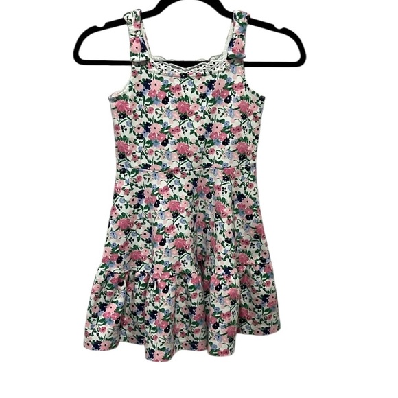 Janie & Jack girls floral tank bow sleeve dress size 8 NWOT - Picture 2 of 9